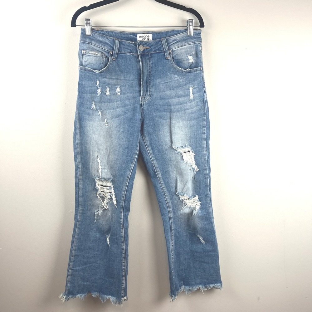 2/$30 Insane Gene Blue Distressed Cropped Jean 29